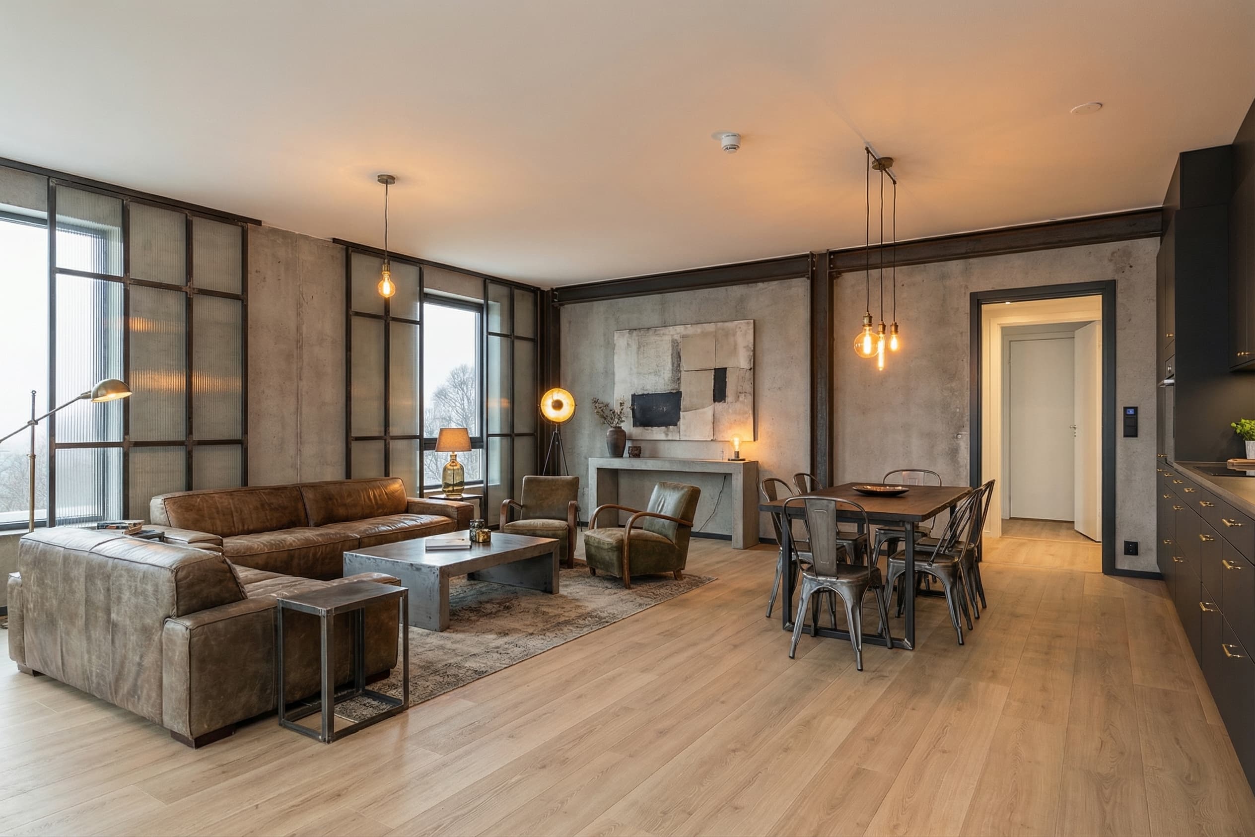 Salón con estilo Berlín Mitte generado por Vistta