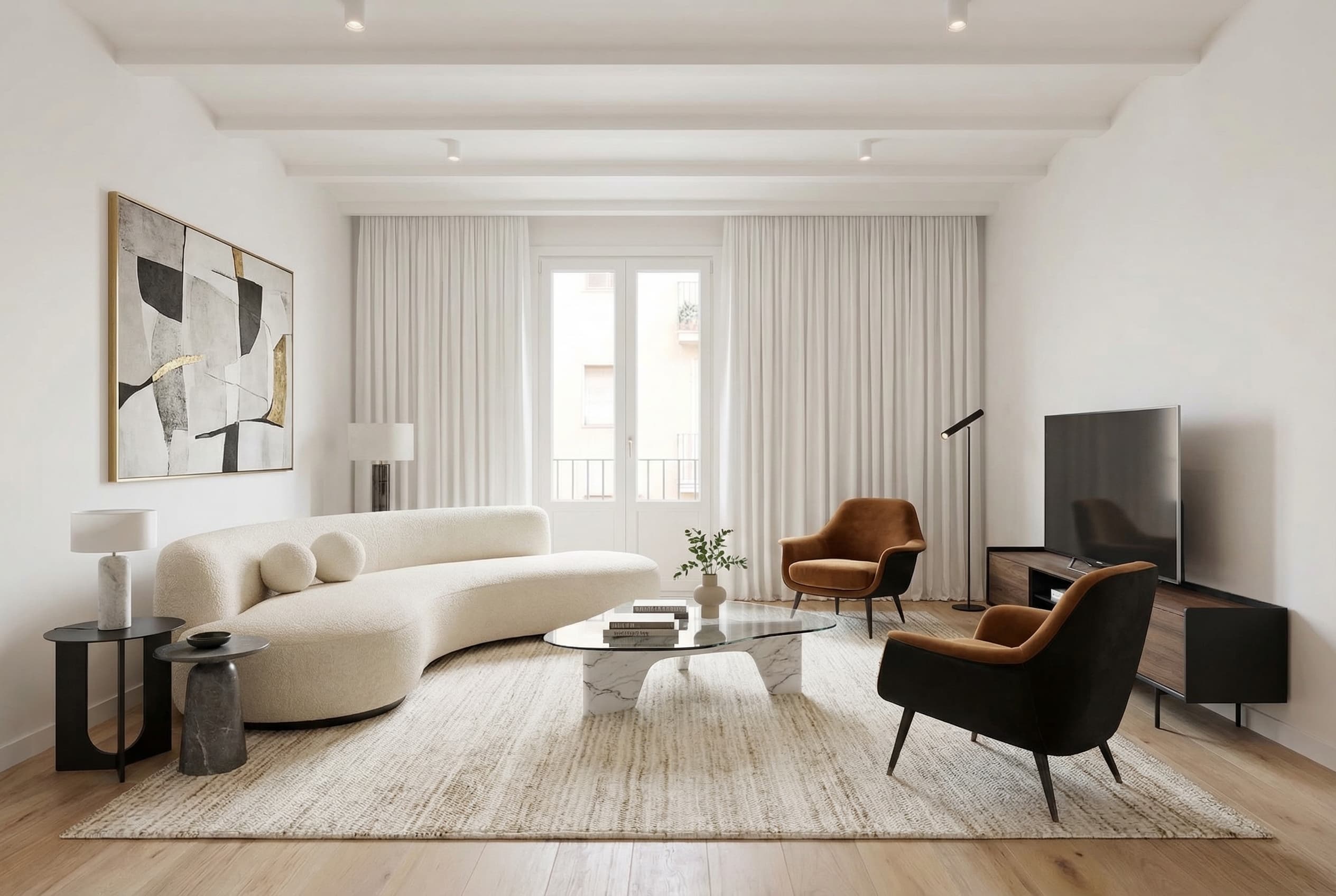 Salón con estilo Modern Hauss generado por Vistta