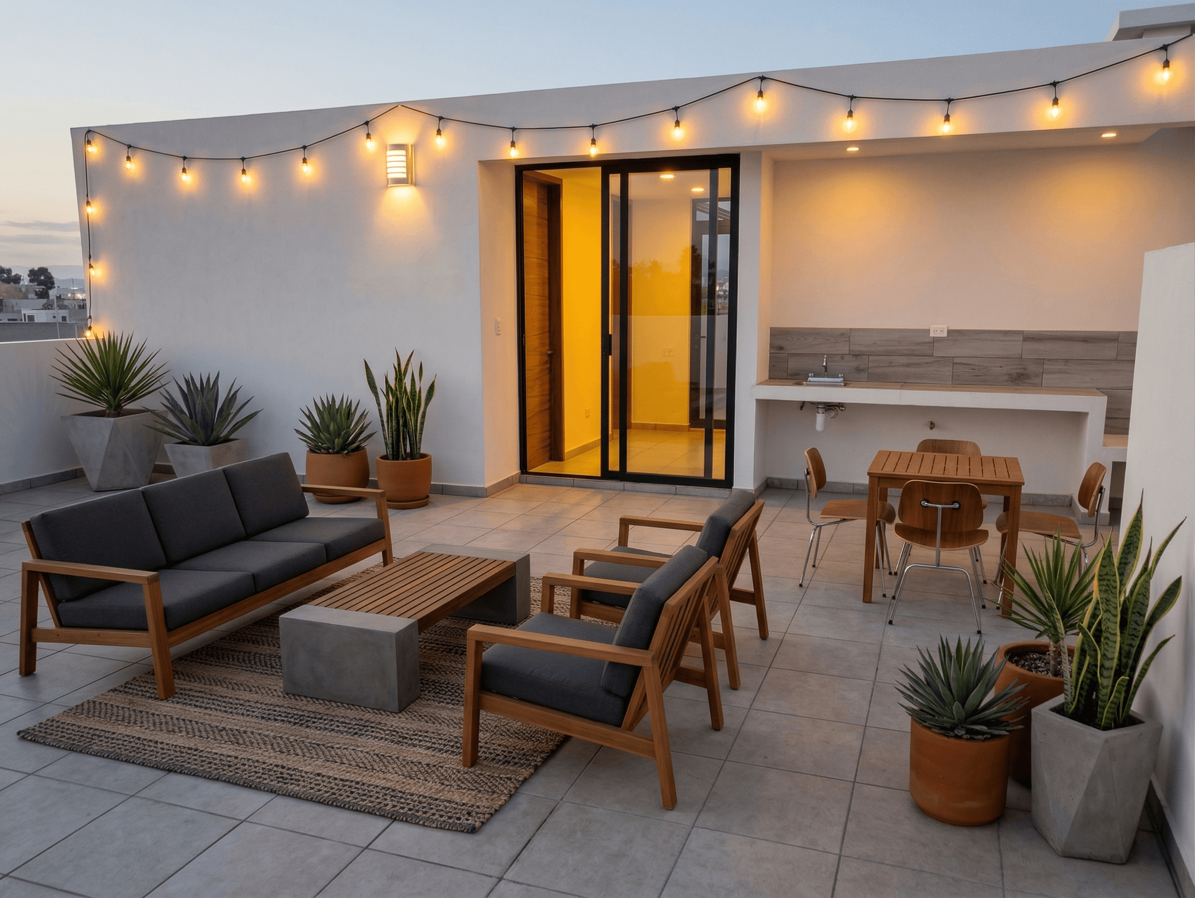 Terraza con estilo Barcelona generado por Vistta
